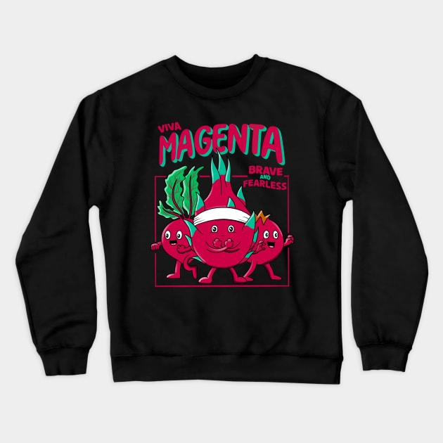 Viva Magenta Crewneck Sweatshirt by Kimprut